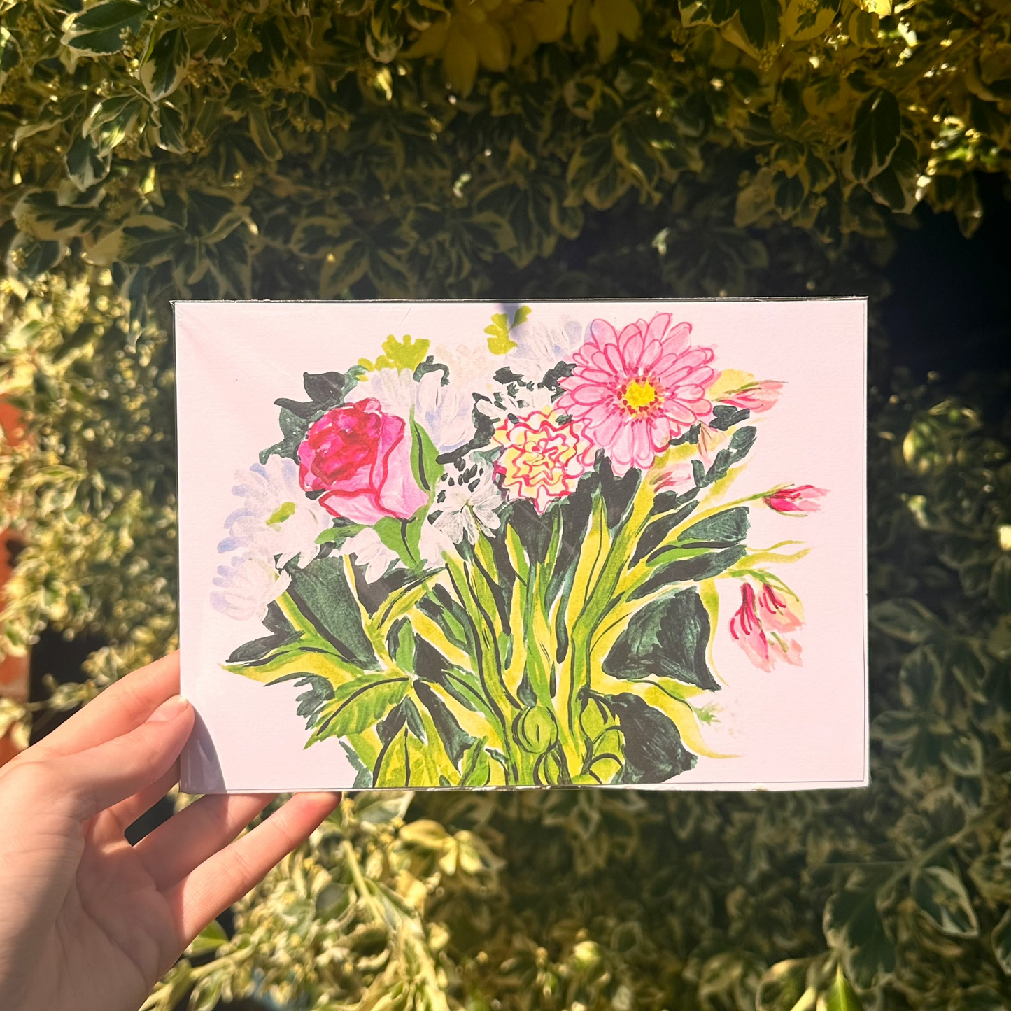 Spring Flower Bouquet Print A5
