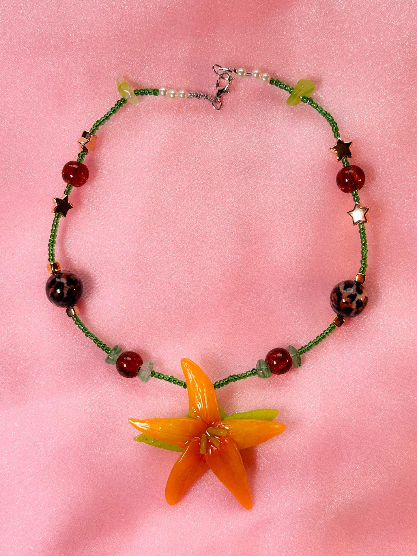 Handcrafted Lilly Necklace Yellow
