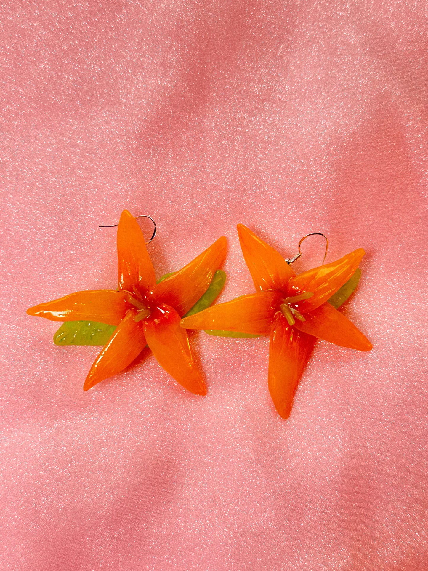 Handcrafted Lilly Flower Earrings Yellow