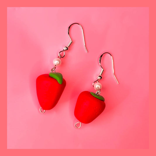 Handmade strawberry earrings