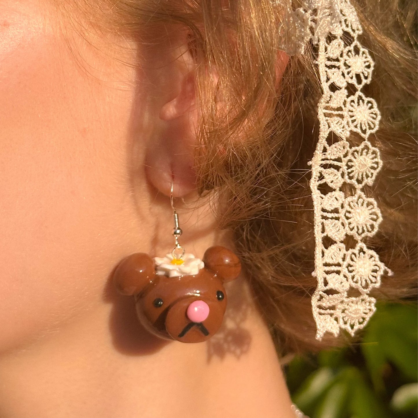 Daisy bear earrings