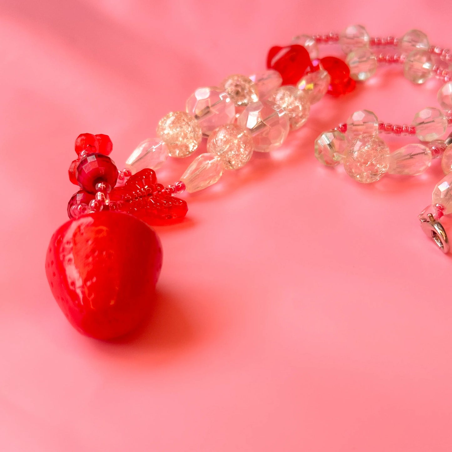 handmade strawberry necklace