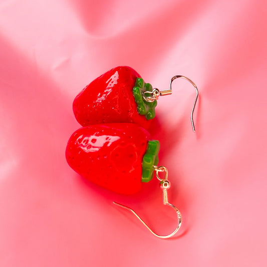 handmade strawberry earrings