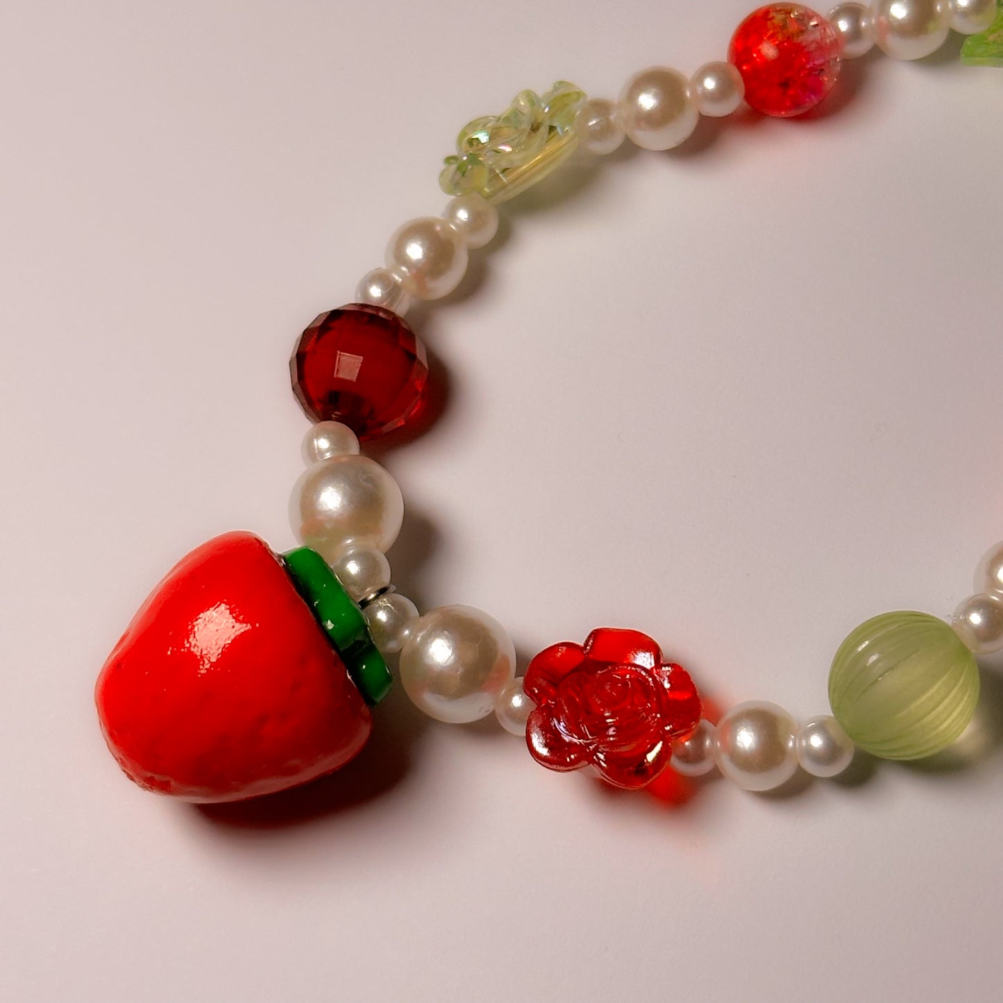 Strawberry Bead Phone Charm