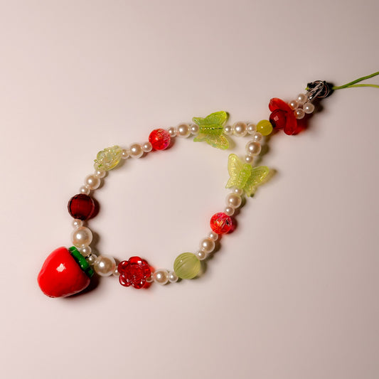 Strawberry Bead Phone Charm