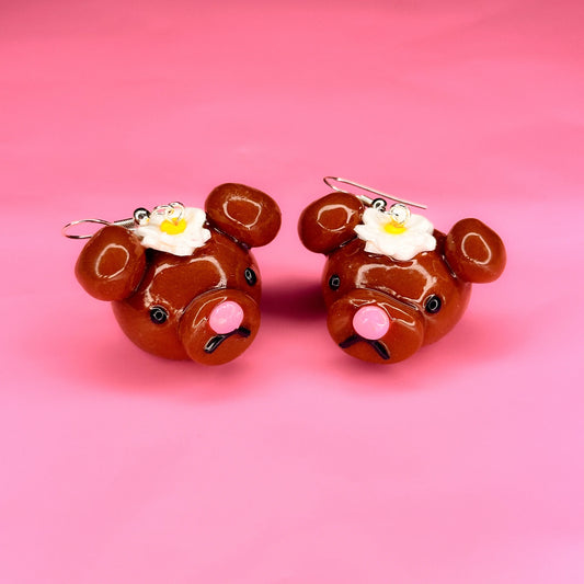 Daisy bear earrings